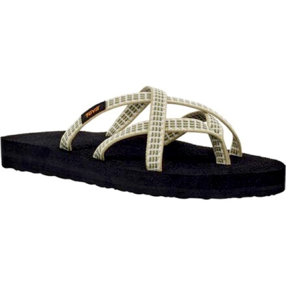Teva Olowahu Strappy Patterned Green/Cream Summer Vacation Beach Casual Sandals - Picture 7 of 15